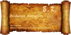 Bodonyi Katalin névjegykártya